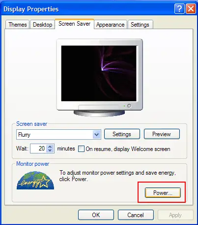 Відображення меню вимкнення при натисканні кнопки живлення комп’ютера
