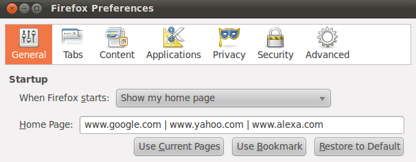 Abra vários sites no Firefox