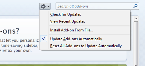 Magdagdag ng Firefox Add-on