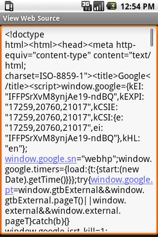 Exibir aplicativo de código-fonte da web para Android