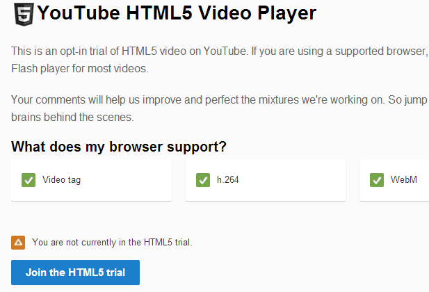 HTML5 Player Trial Beta