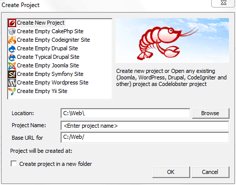 CodeLobster 中的项目