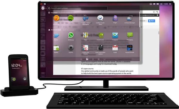 Ubuntu-telefoon naar pc
