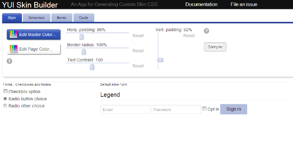 使用 CSS 皮肤生成器