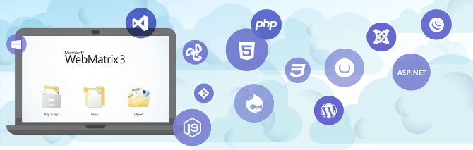 Características de introducción a Microsoft WebMatrix 3