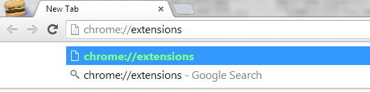Gerenciador de extensão do Google Chrome