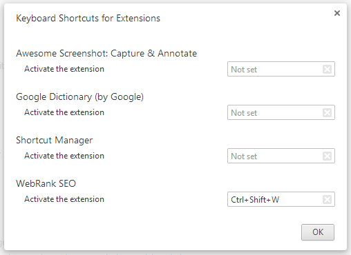 Type Shortcut Key Extension