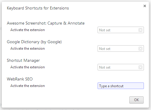 Typing Shortcut Extension Manager