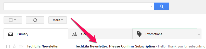 E-mail di conferma dell'iscrizione E-mail