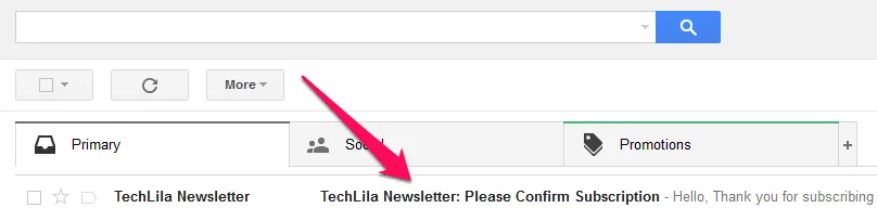 Email Subscription Confirmation Email