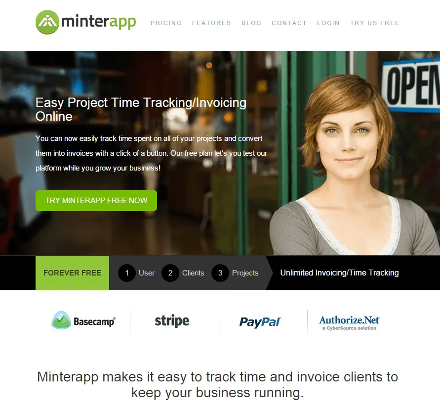 Homepage di Minterapp