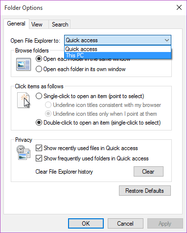 Folder Option