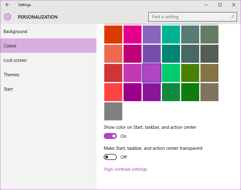 Colori di personalizzazione