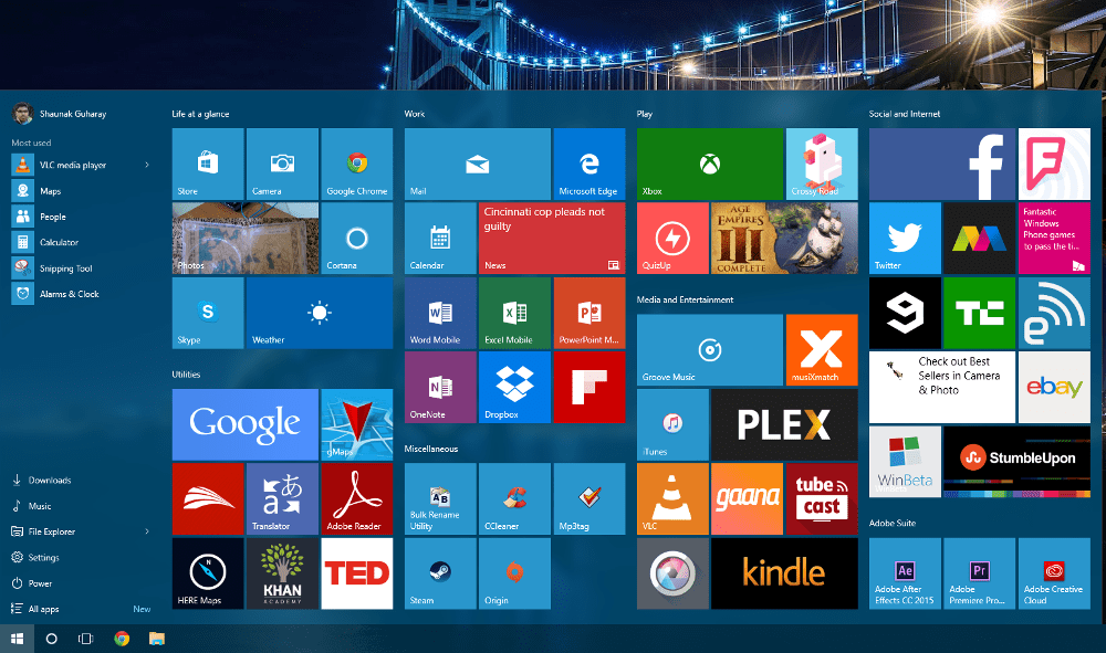 Windows 10 Mulai