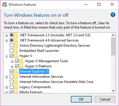 Windows Features