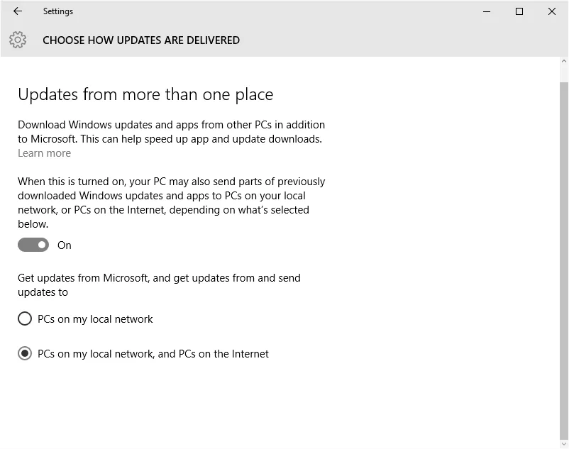 Windows Update Settings