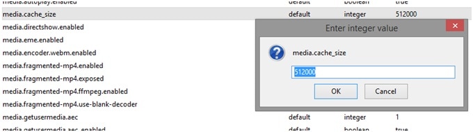 Editar as definições de configuração do Firefox
