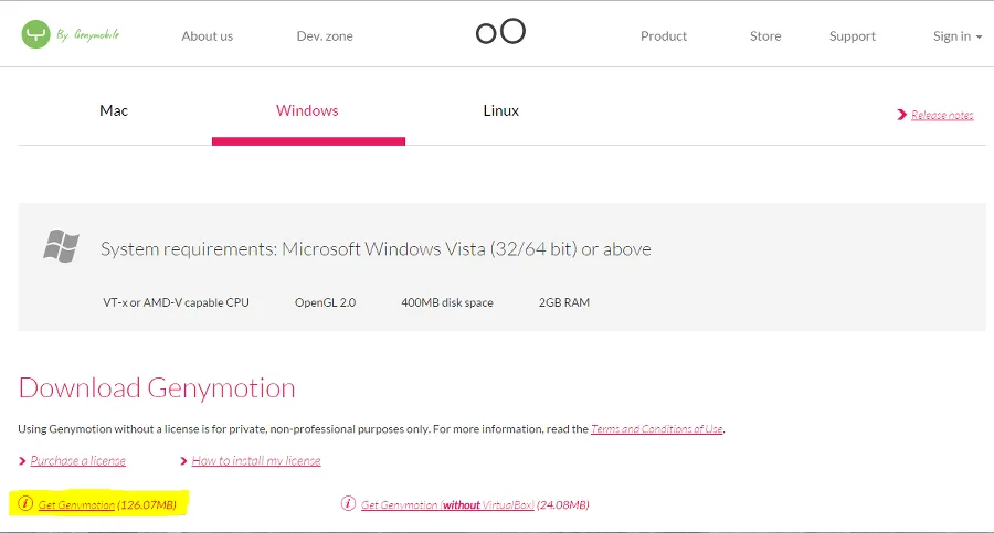 Genymotion Windows