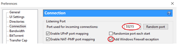 Configuração de porta e firewall