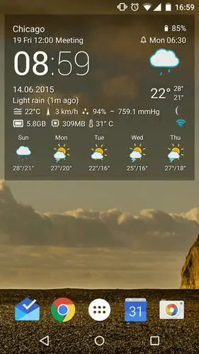 Transparent Clock and Weather