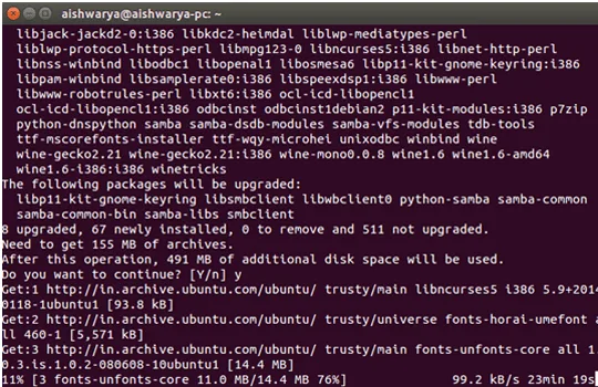 Wine Installation on Unbuntu