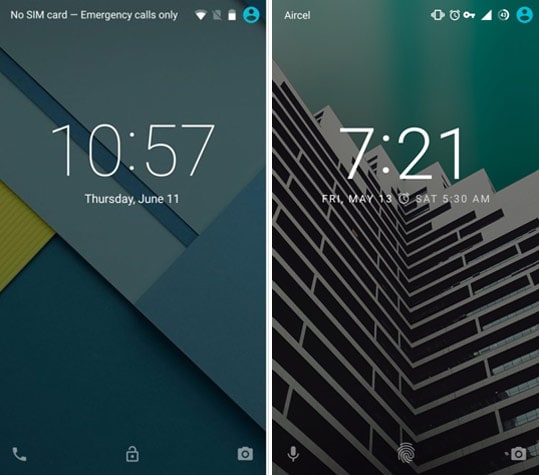 Lock Screen Comparison