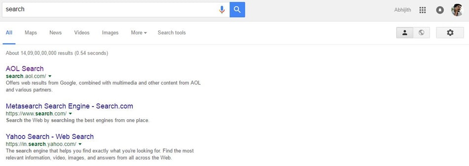 Достъп до настройките за търсене в Google