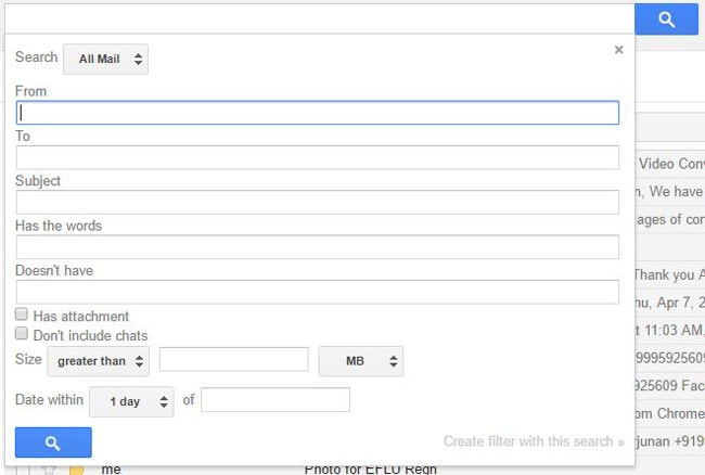 Ricerca avanzata Gmail