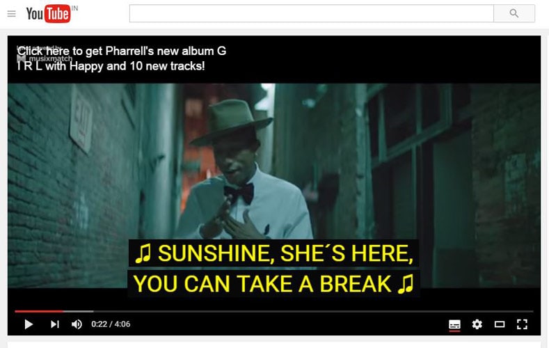 YouTube Musix Match Extensions Songtext