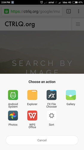 Ikatlong Hakbang ng Pamamaraan ng Google Reverse Image Search Ctrl Q