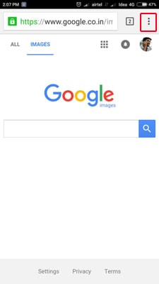 Odwrotne wyszukiwanie obrazów Google przy użyciu wersji na komputery Krok drugi