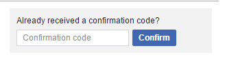 Código de confirmación de configuración móvil