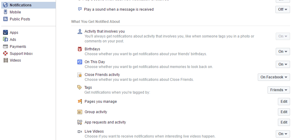 Disattivare le notifiche