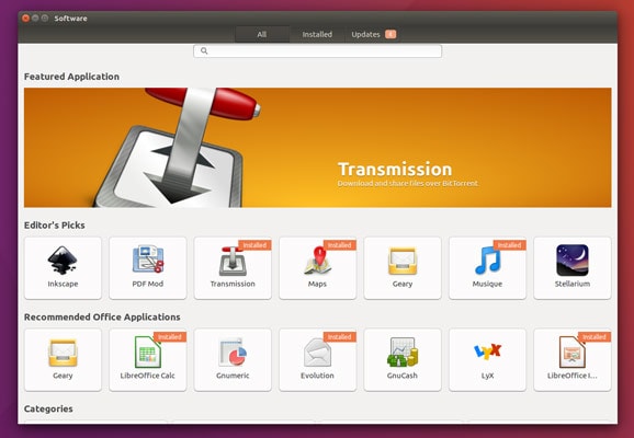 Ubuntu软件中心