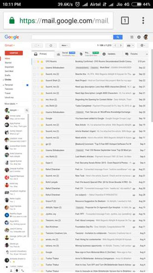 Desktopversion av Gmail