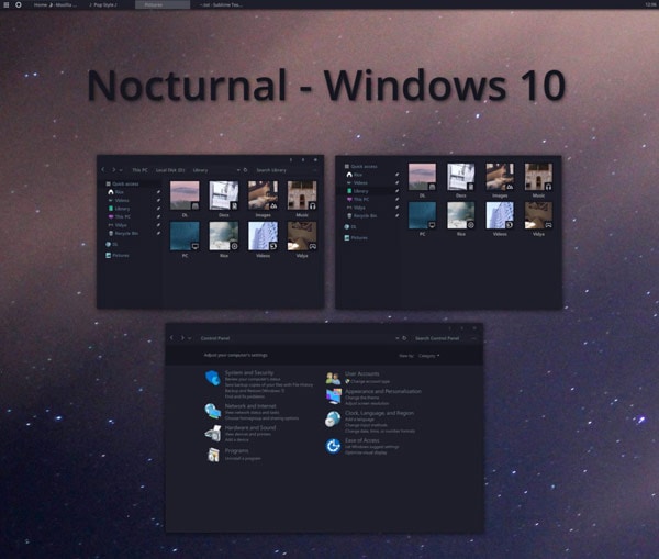 Темная тема Nocturnal W10