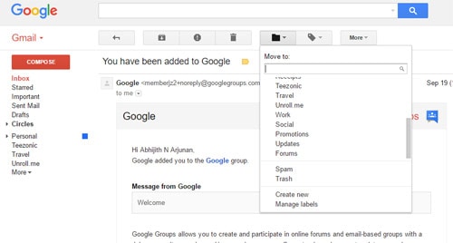 Kategoryzacja Gmaila