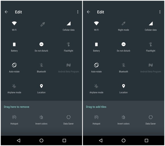 Quick Settings in Android Nougat