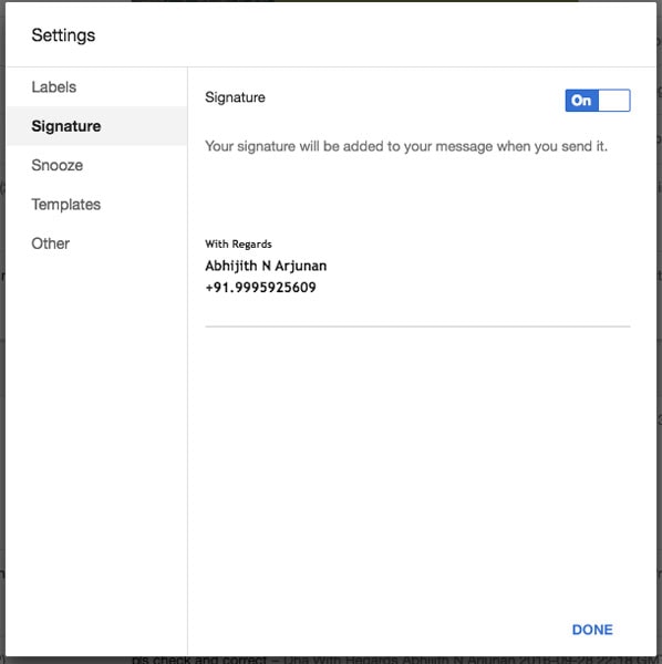 Aggiungi firma a Gmail