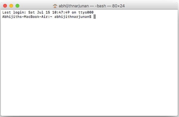 Access Terminal in Mac