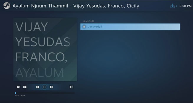 Steam Müzik Çalar Oynatma Büyük Resim Modu