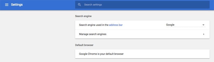 Aggiungi le impostazioni di Chrome del motore di ricerca