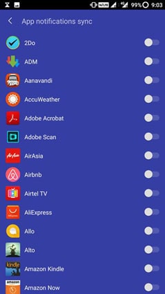 Selección de la aplicación Cortana