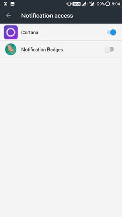 Accès aux notifications Cortana