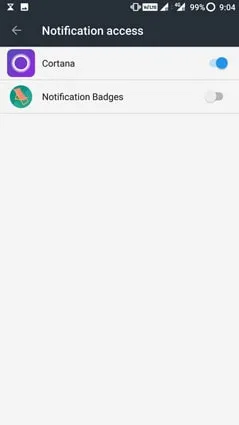 Cortana Notification Access