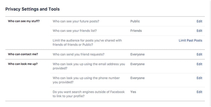 Privacy Settings