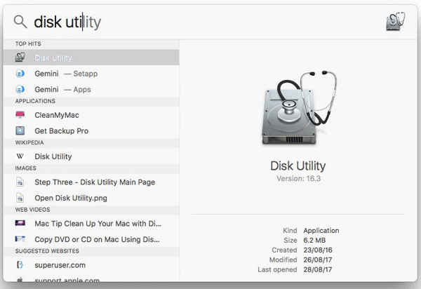 Buka Disk Utility