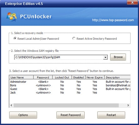 PCUnlocker UI