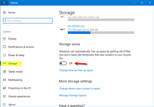 Storage Sense