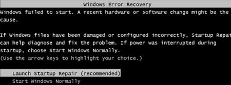 Ripristino errori di Windows